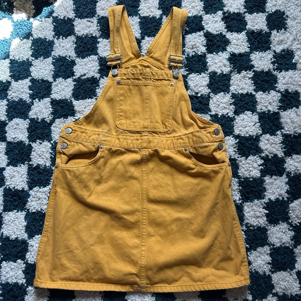 Monki Mustard Yellow Overall Dress